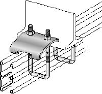 MQT Beam clamp Galvanised beam clamp for connecting MQ strut channels directly to steel beams