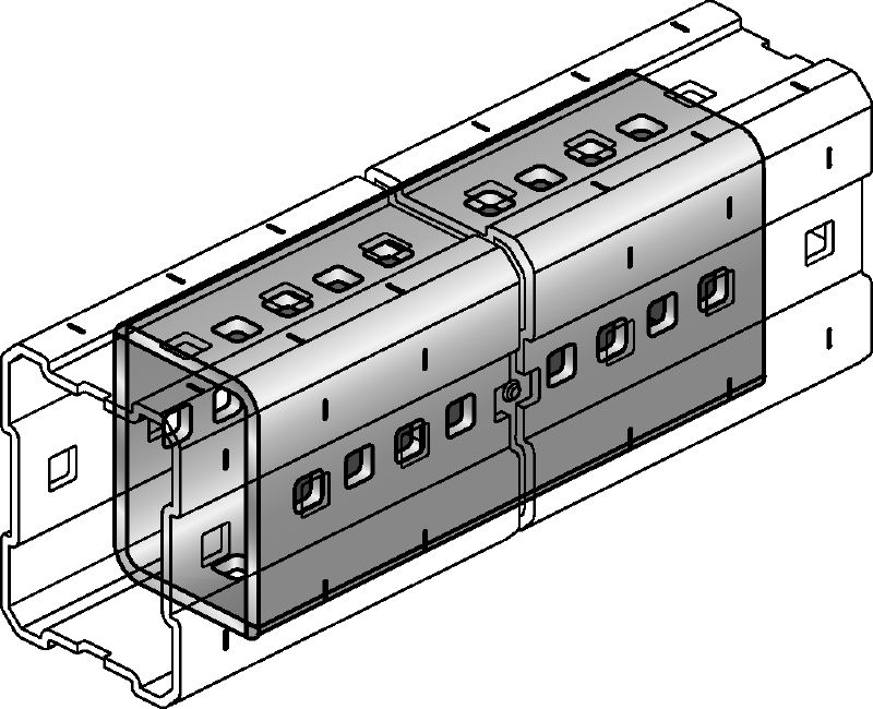 MIC-E Connector Hot-dip galvanised (HDG) connector used to connect MI girders longitudinally for long spans in heavy-duty applications