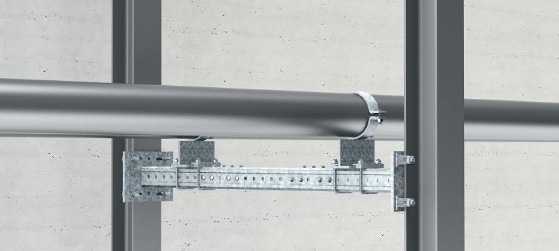 MIC-E Hot-dip galvanised (HDG) connector used to connect MI girders longitudinally for long spans in heavy-duty applications Applications 1