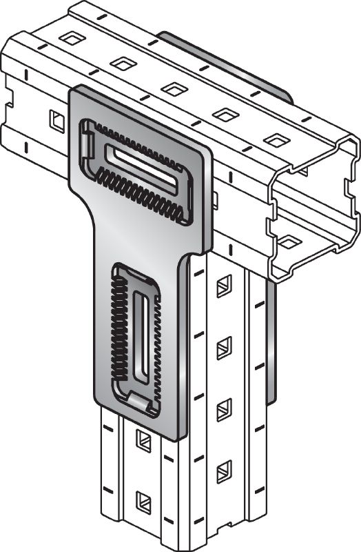 MIC-T Hot-dip galvanised (HDG) connector for fastening MI girders perpendicularly to one another Applications 1
