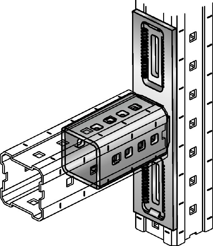 MIC-L Hot-dip galvanised (HDG) connector for fastening MI girders perpendicularly to one another