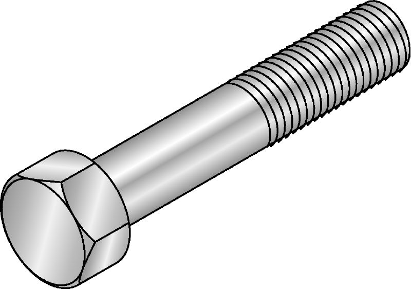 Hexagon screw DIN 933 M12x25 HDG Hot-dip galvanised (HDG) hexagon screw corresponding to DIN 931