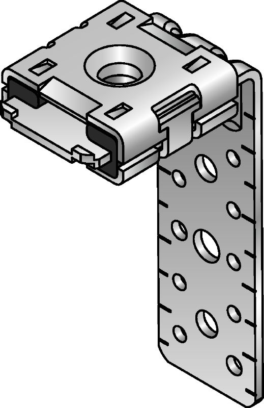 MVA-LP Galvanised air duct bracket with a length of 100 mm for fastening ventilation ducts directly to ceilings