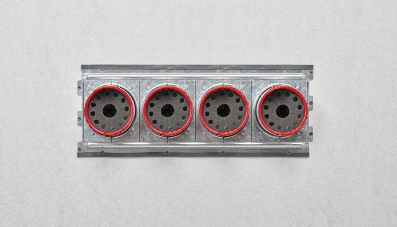 CFS-SL GP Stud- or surface-mounted gangplate to increase the capacity of firestop speed sleeves and simplify cable management