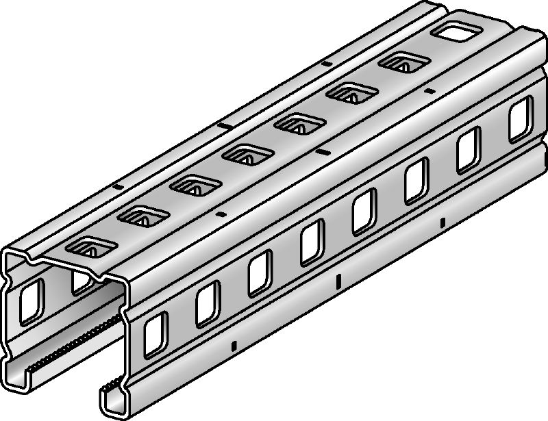 MC-3D-41 OC-A Hot-dip galvanised (HDG) installation channel for 2D and 3D outdoor applications