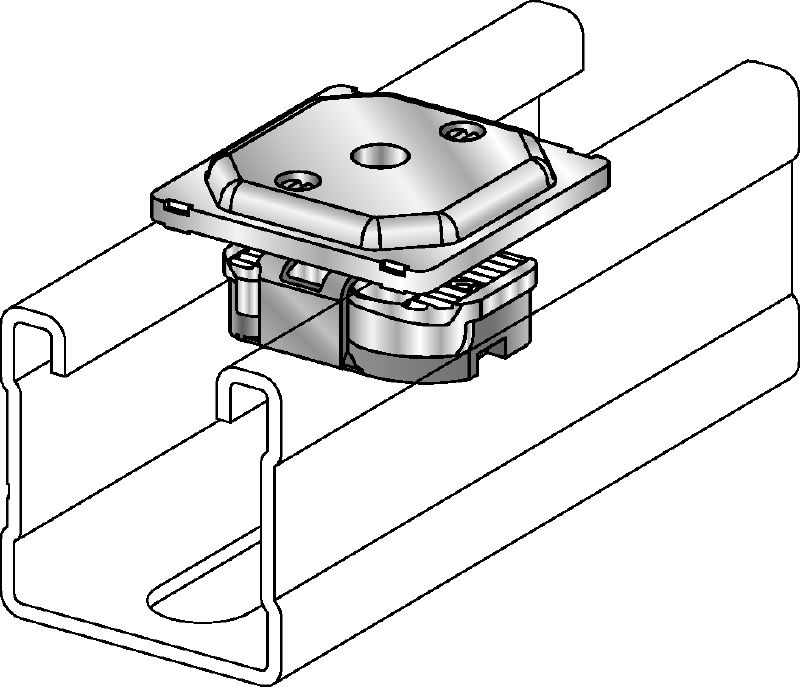MQA pipe clamp saddle Galvanised pipe clamp saddle for connecting threaded components to MQ strut channels