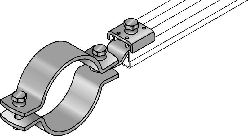 MQS-SP Pipe clamp Galvanised pre-assembled pipe clamps with FM approval for seismic bracing of fire sprinkler pipes